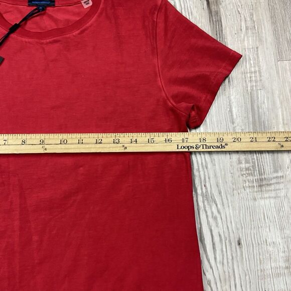 Patrick Assaraf‎ Shirt Red Size Medium Stretch Pima SS Iconic Sublime Fitted - Picture 8 of 8